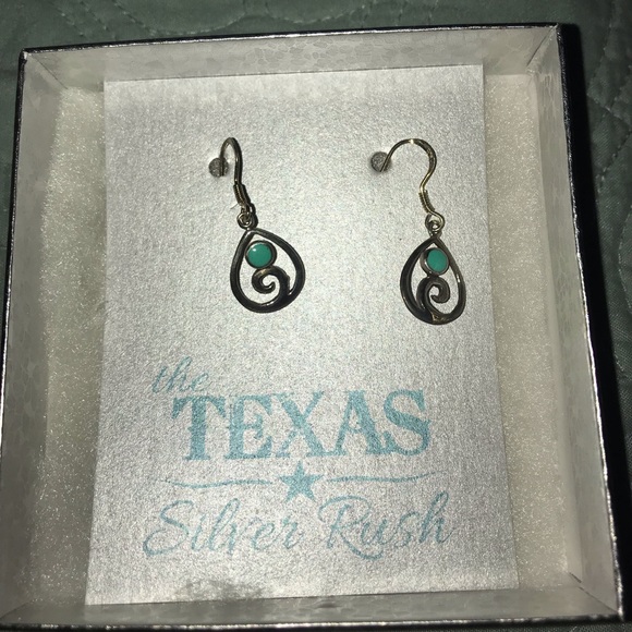 Small Silver and Turquoise Earrings - Picture 1 of 1